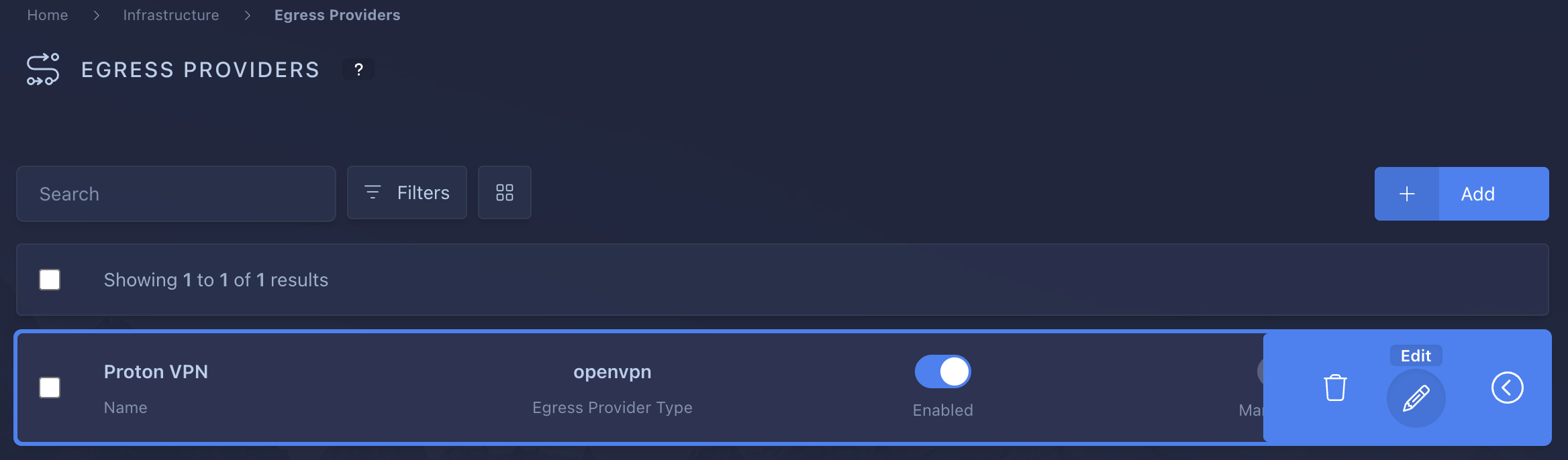 Edit Egress Provider