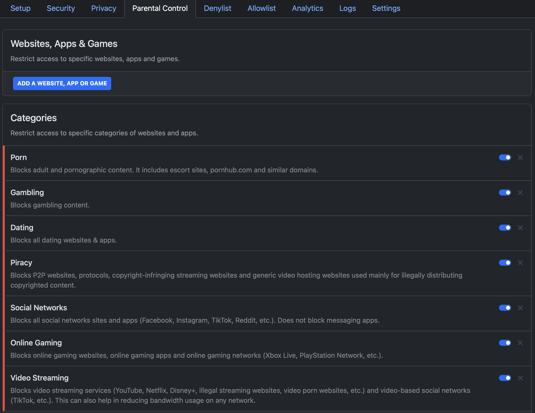 NextDNS Parental Control